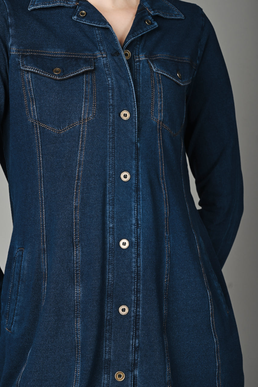 Denim Indigo Stretch Classic Stitch Dress