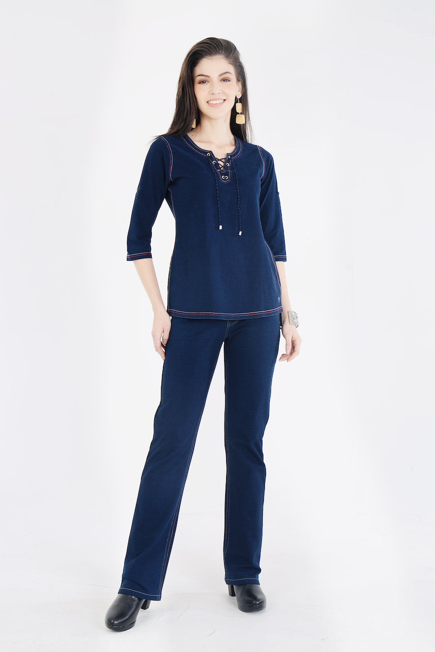 Denim Stretch Islet Top