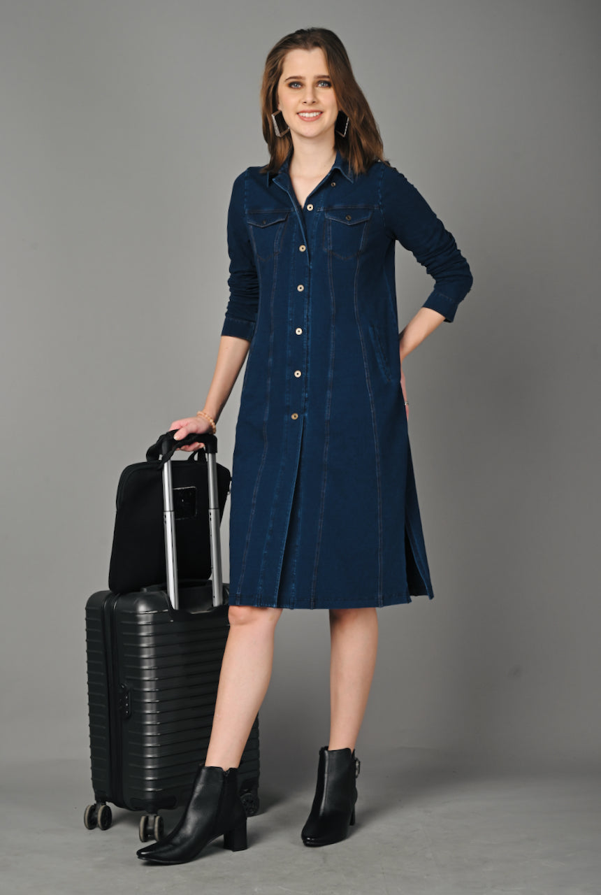 Denim Indigo Stretch Classic Stitch Dress