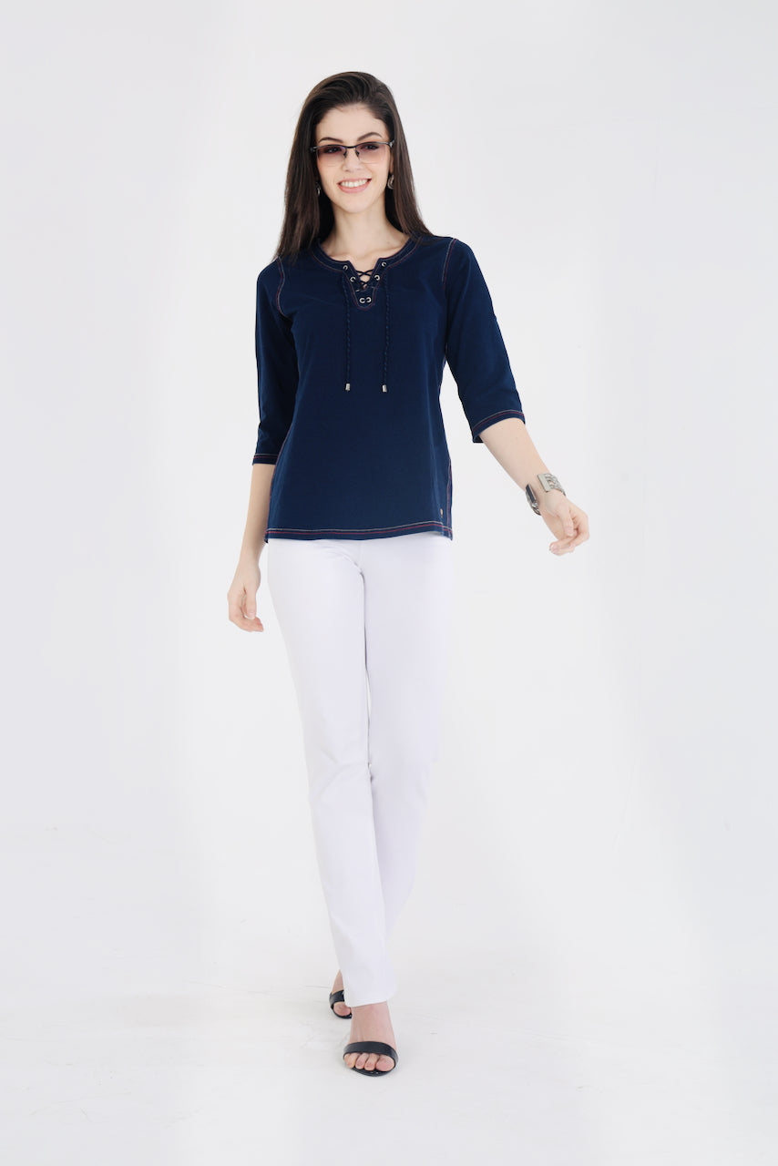 Denim Stretch Islet Top
