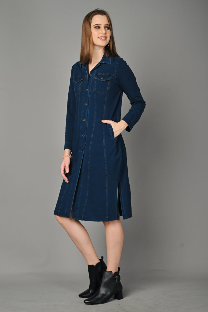 Denim Indigo Stretch Classic Stitch Dress