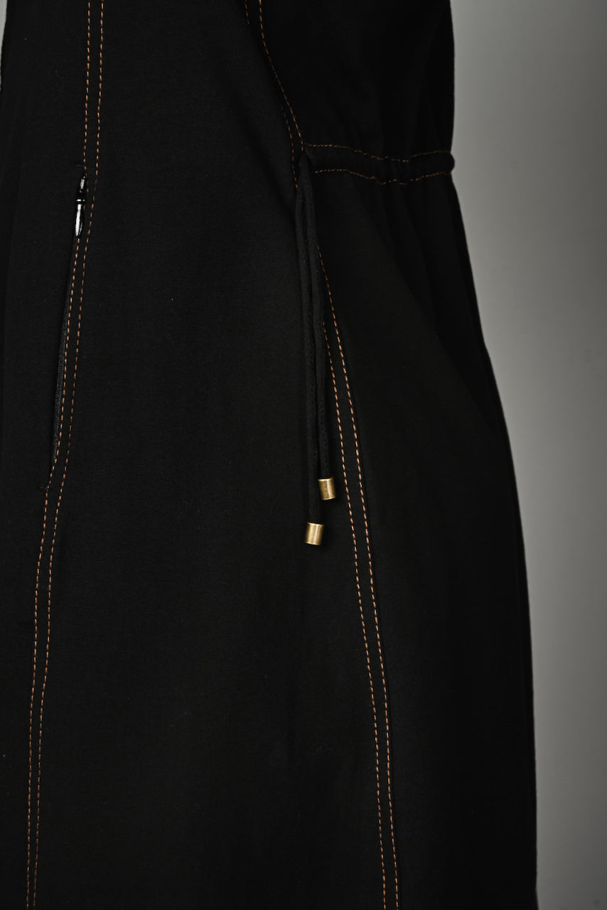 Black Stretch Round-neck Dress