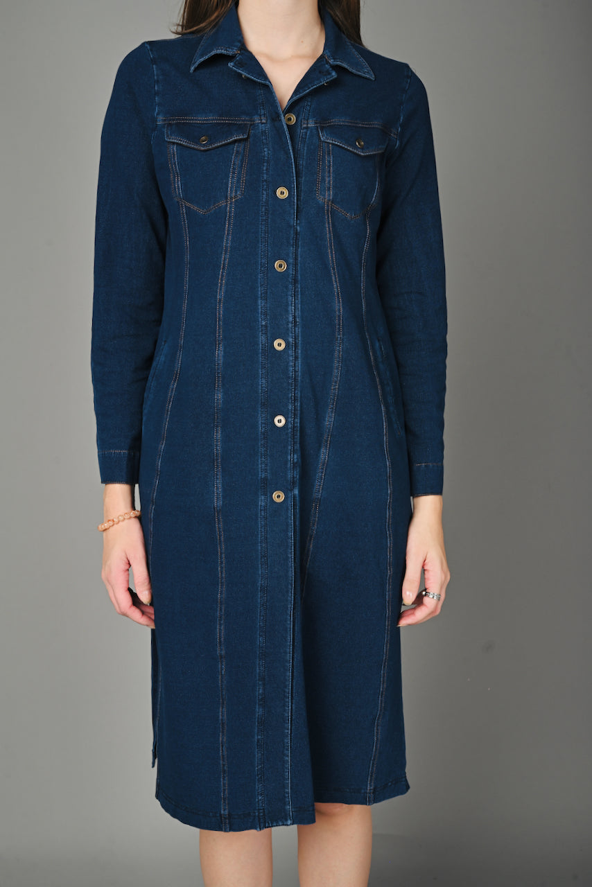 Denim Indigo Stretch Classic Stitch Dress