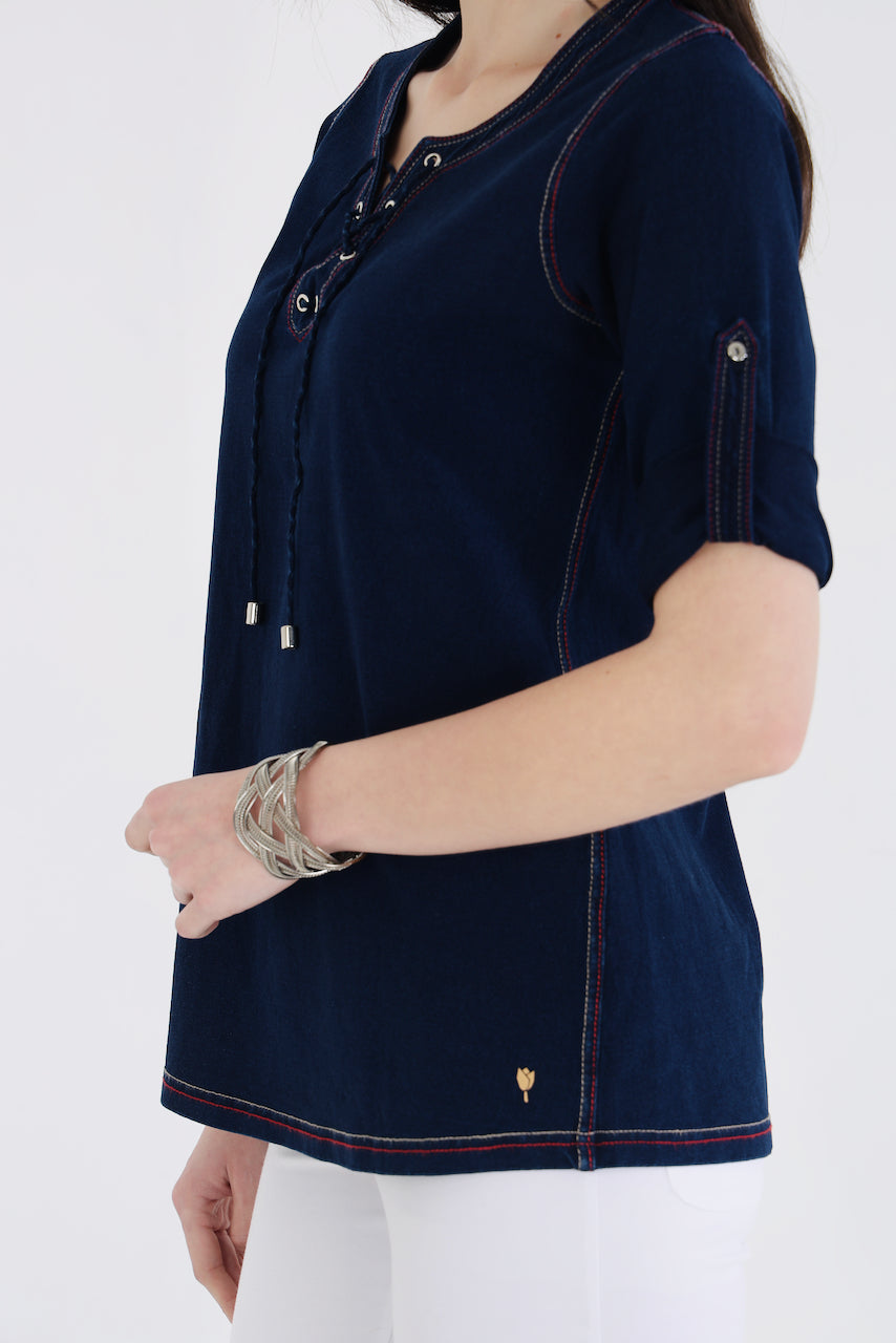 Denim Stretch Islet Top