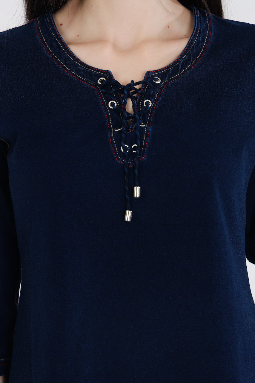 Denim Stretch Islet Top