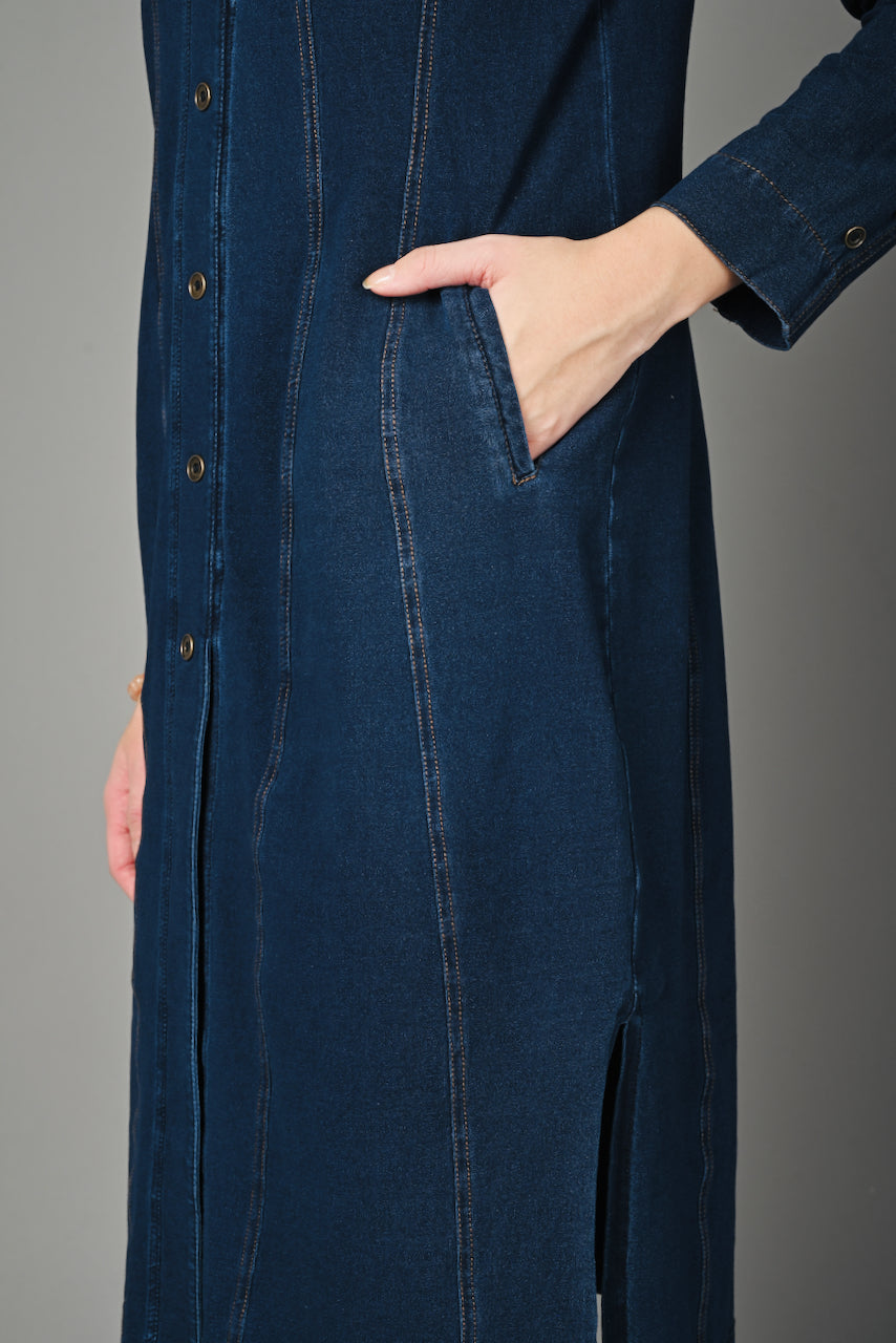 Denim Indigo Stretch Classic Stitch Dress