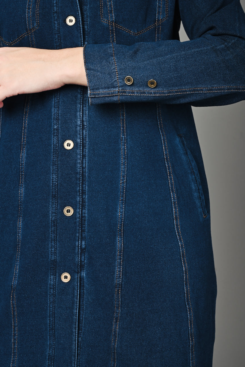 Denim Indigo Stretch Classic Stitch Dress