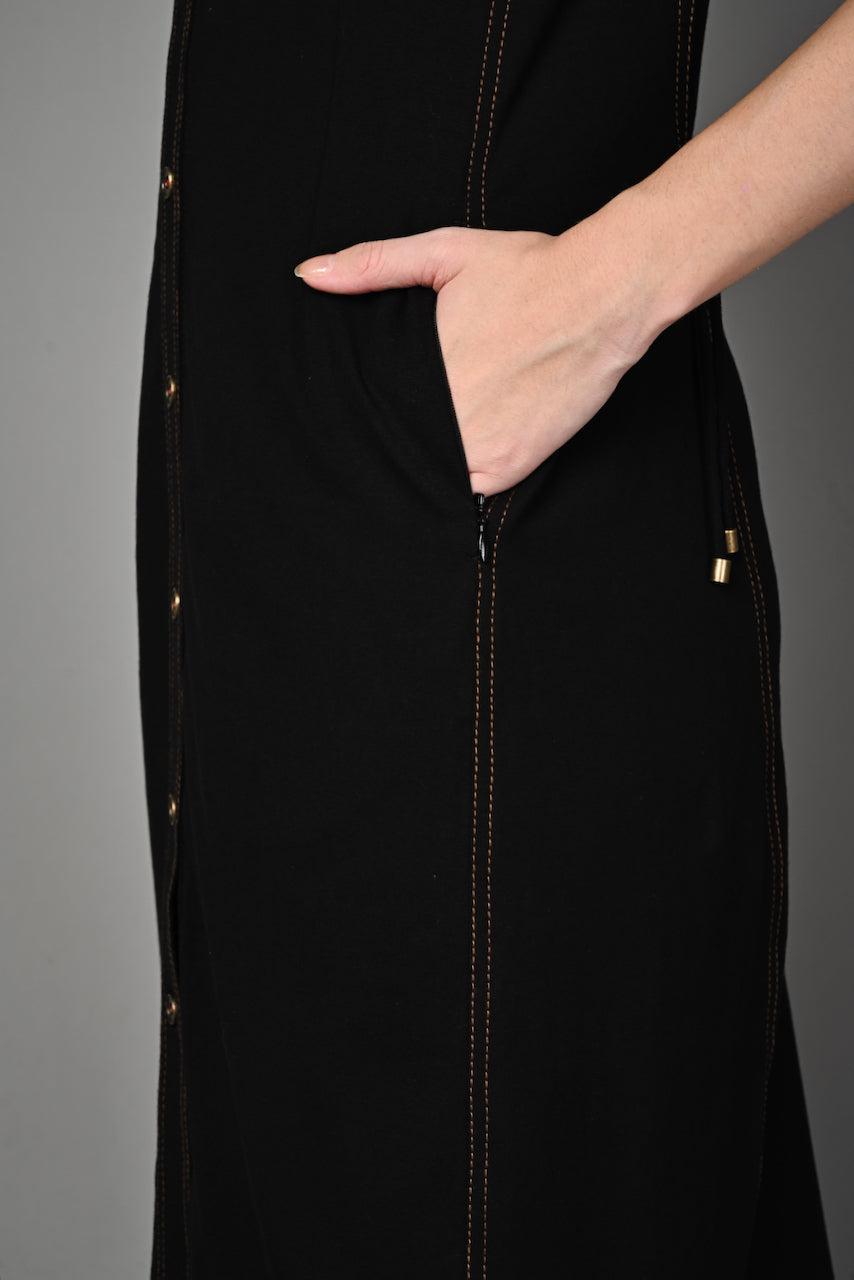 Black Stretch Round-neck Dress