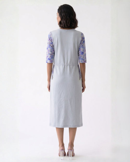 Sky Blue Easy Fit Cotton Stretch Dress