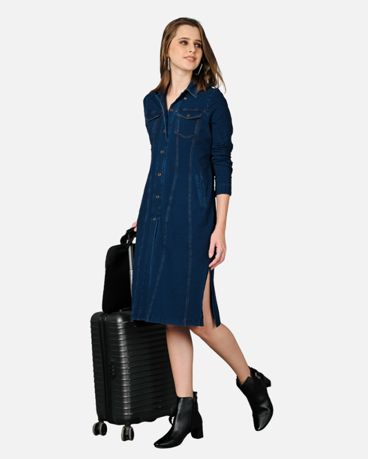 Denim Indigo Stretch Classic Stitch Dress