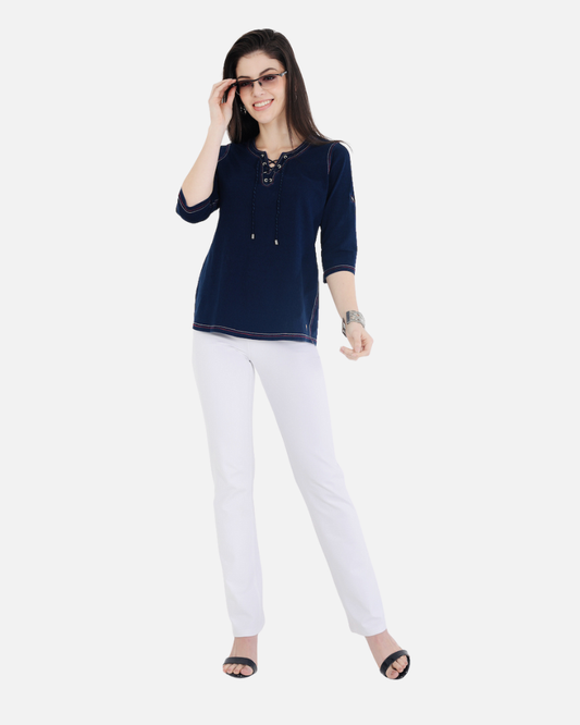 Denim Stretch Islet Top