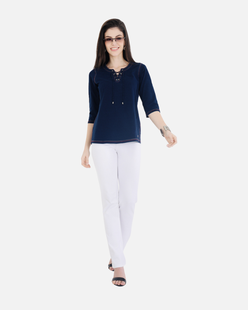 Denim Stretch Islet Top