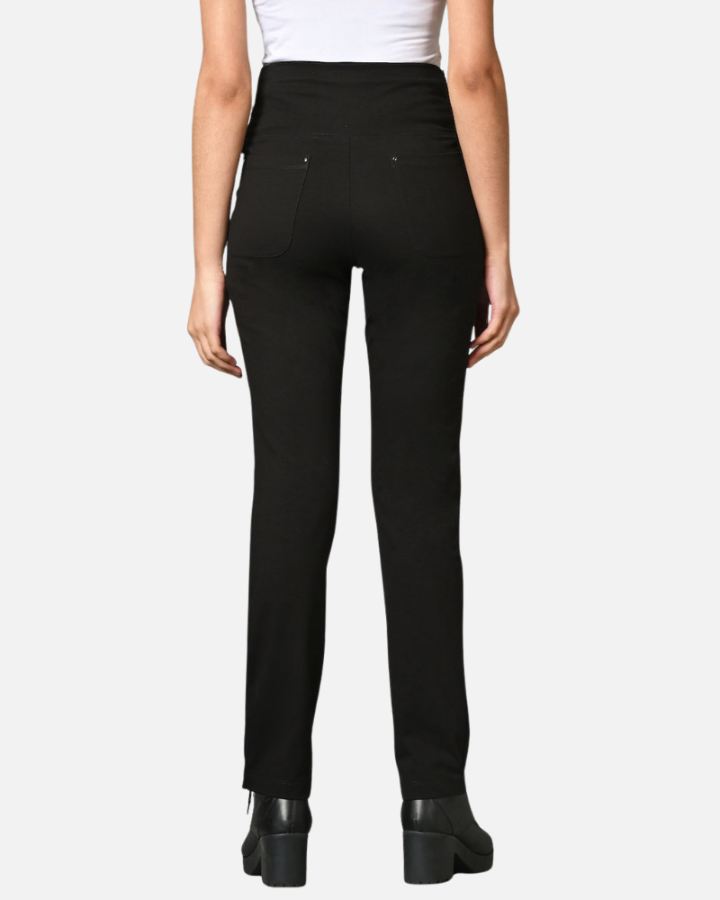 High Waist Slim Thigh Narrow Leg Cotton Stretch Pants