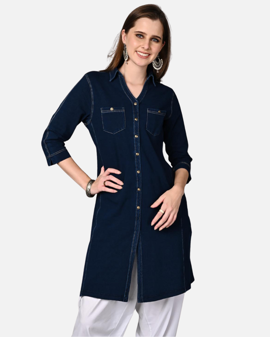 Indigo Stretch Denim Tunic