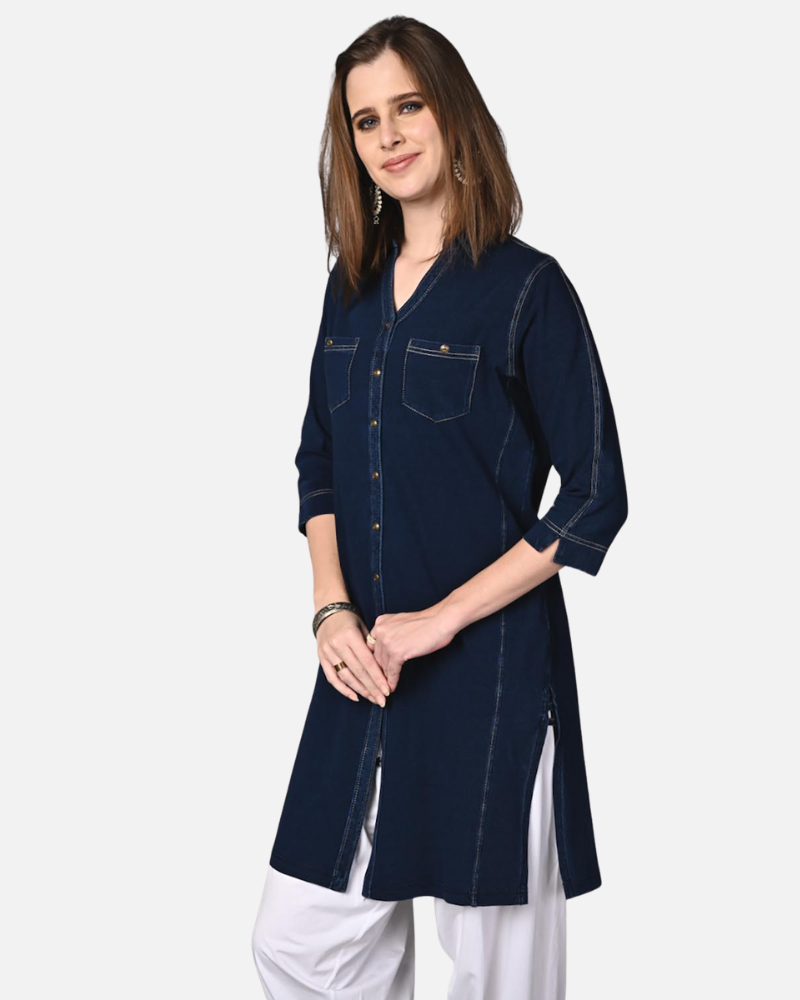 Indigo Stretch Denim Tunic