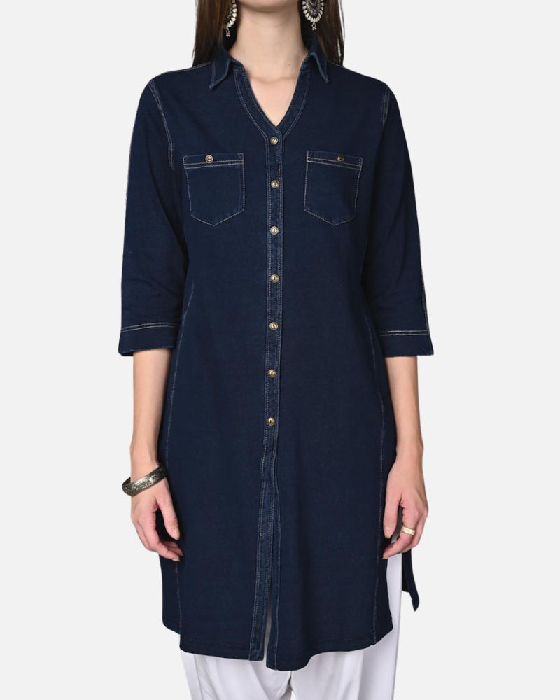 Indigo Stretch Denim Tunic