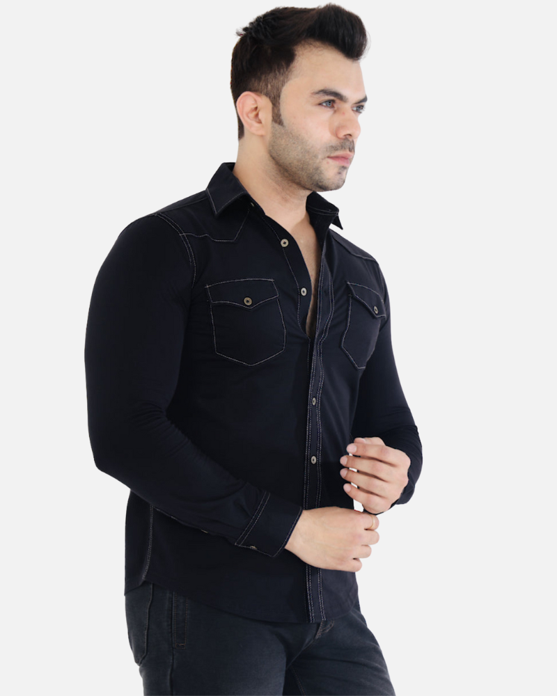Men’s Classic Black Stretch Shirt