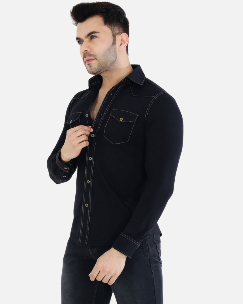 Men’s Classic Black Stretch Shirt