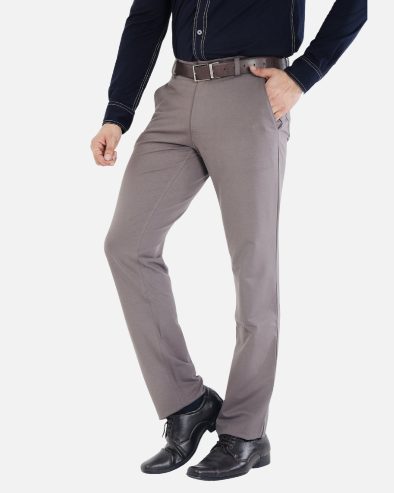 Men’s Dark Grey Stretch Cotton Rich Golf Formal Pants