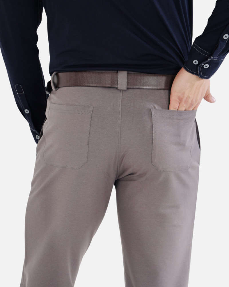 Men’s Dark Grey Stretch Cotton Rich Golf Formal Pants