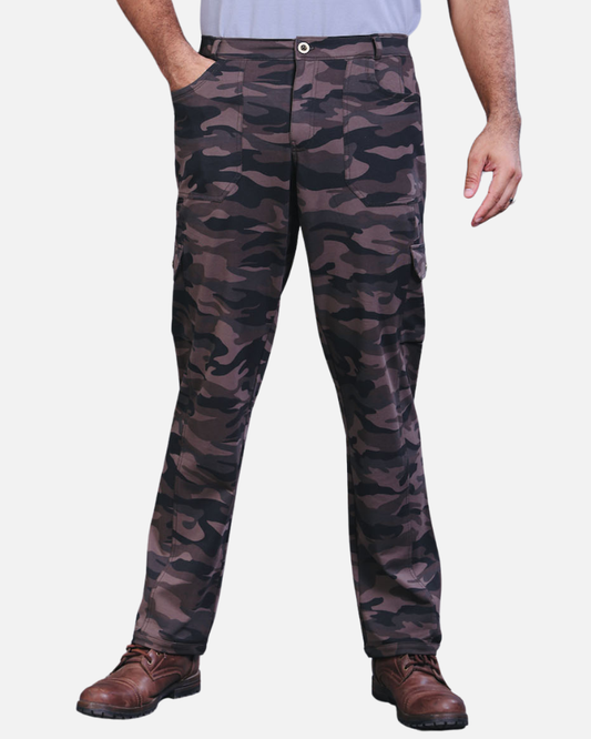 Men’s Grey Camouflage Stretch Cargo Pants