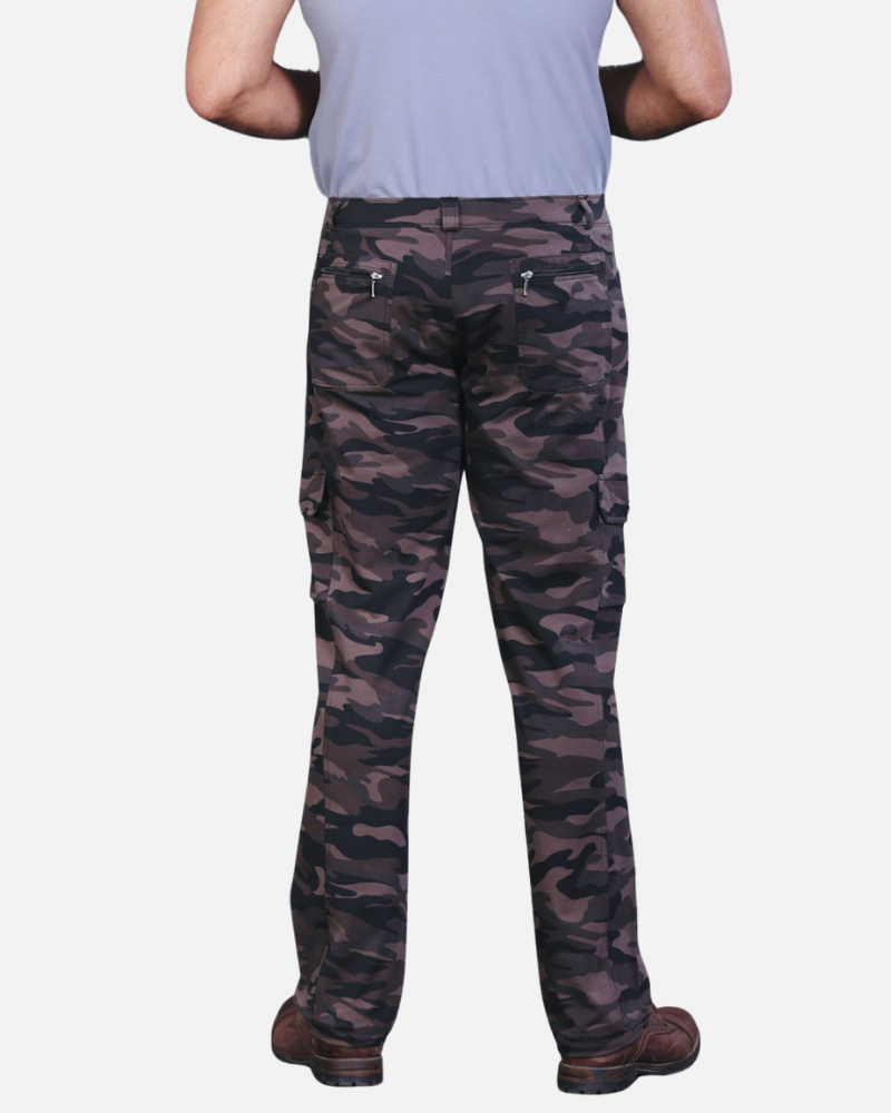 Men’s Grey Camouflage Stretch Cargo Pants