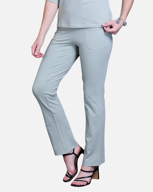 Mint Green Stretch Cotton Pant