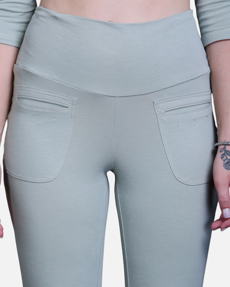 Mint Green Stretch Cotton Pant