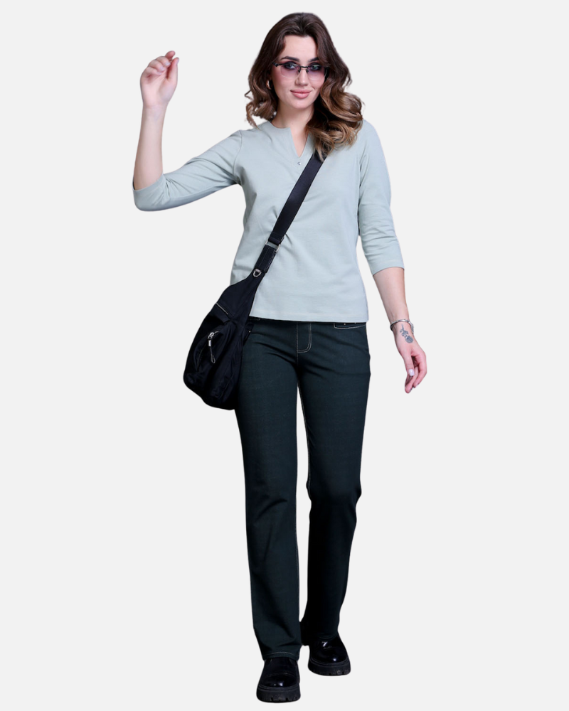 Mint Green Stretch Cotton Top