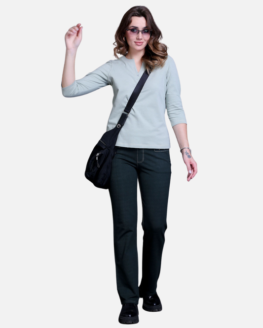 Mint Green Stretch Cotton Top