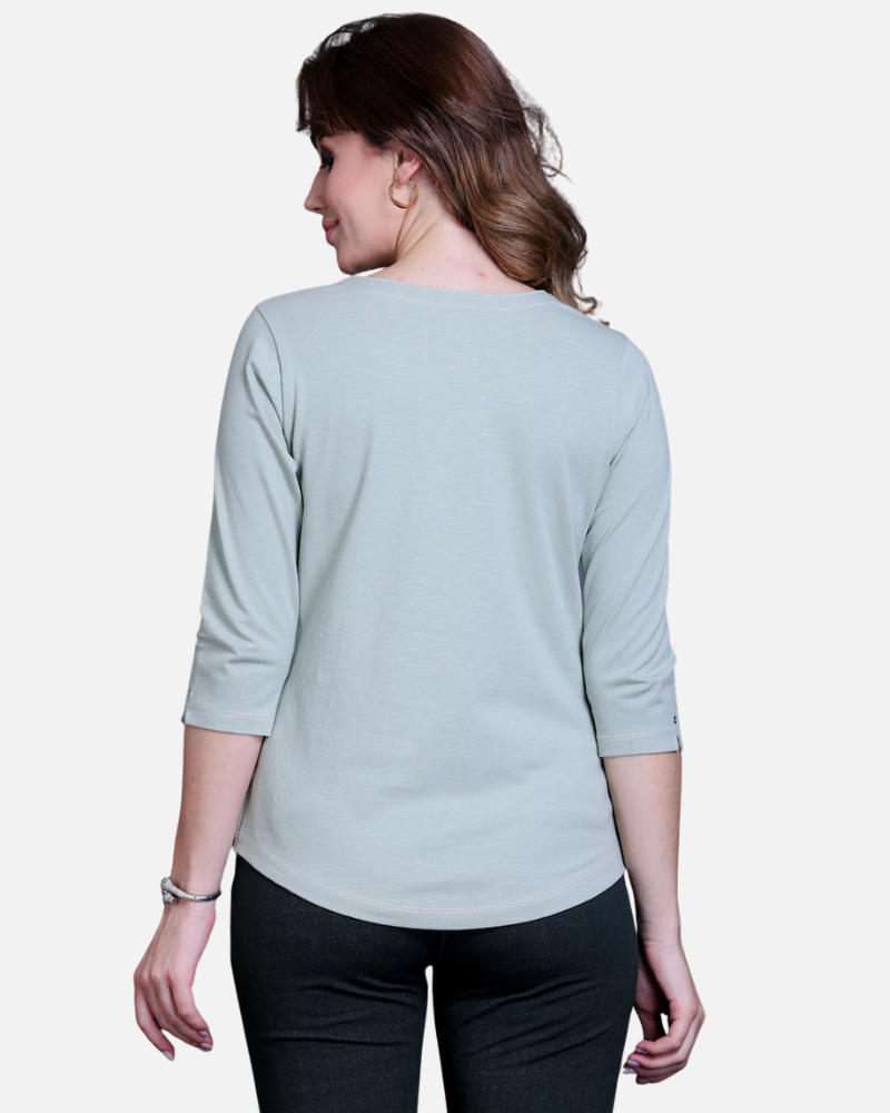 Mint Green Stretch Cotton Top