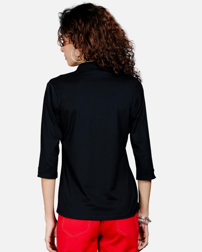 Plain Black Stretch Shirt
