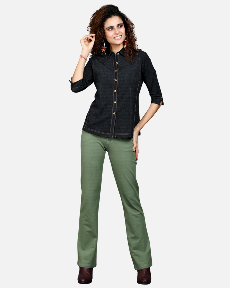 Sage Green Stretch Bootcut Pants