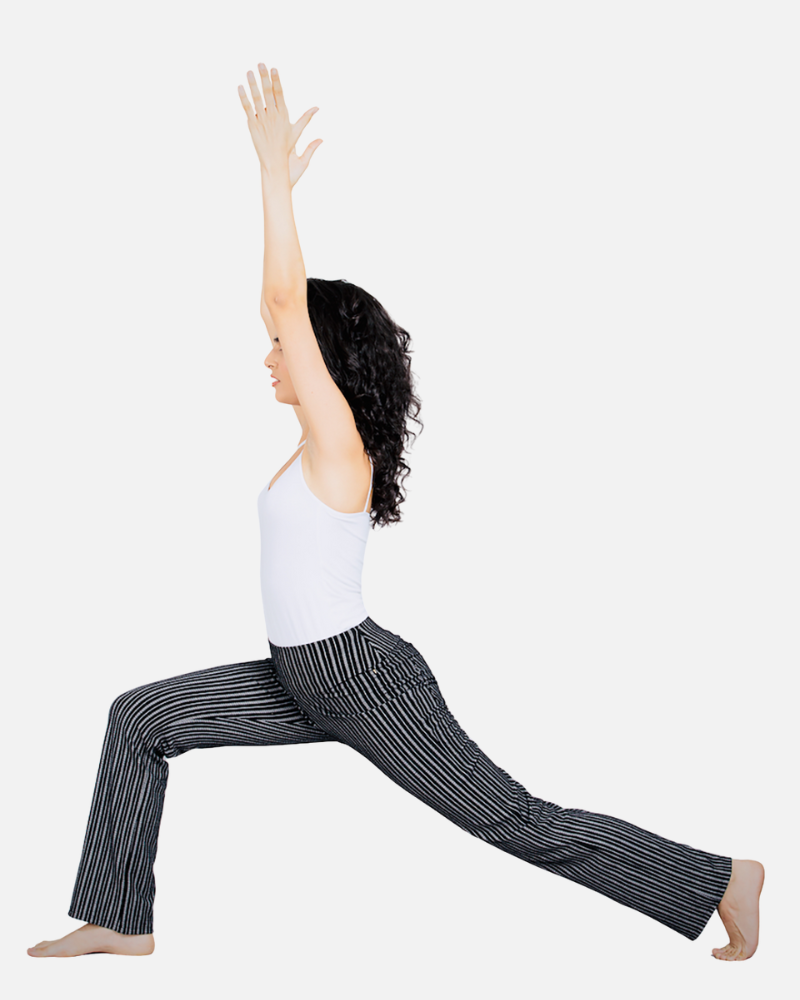 Striped Black and White Stretch Trousers