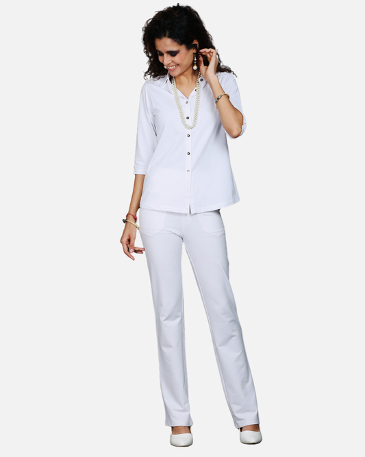 White Cotton Stretch Shirt
