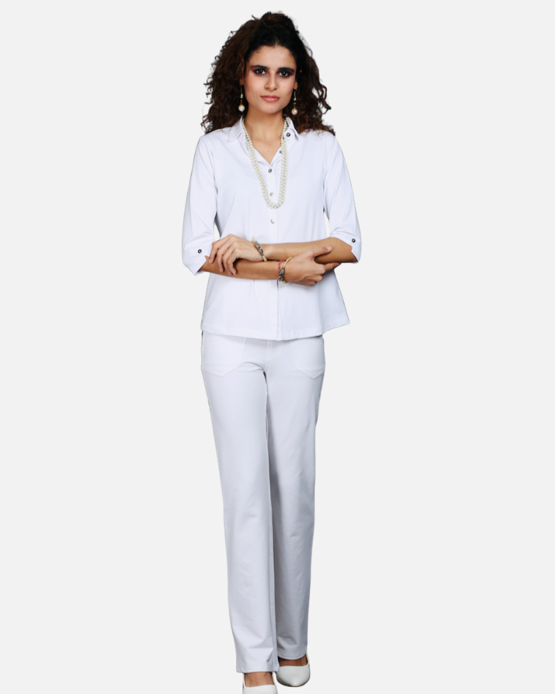 White Cotton Stretch Shirt