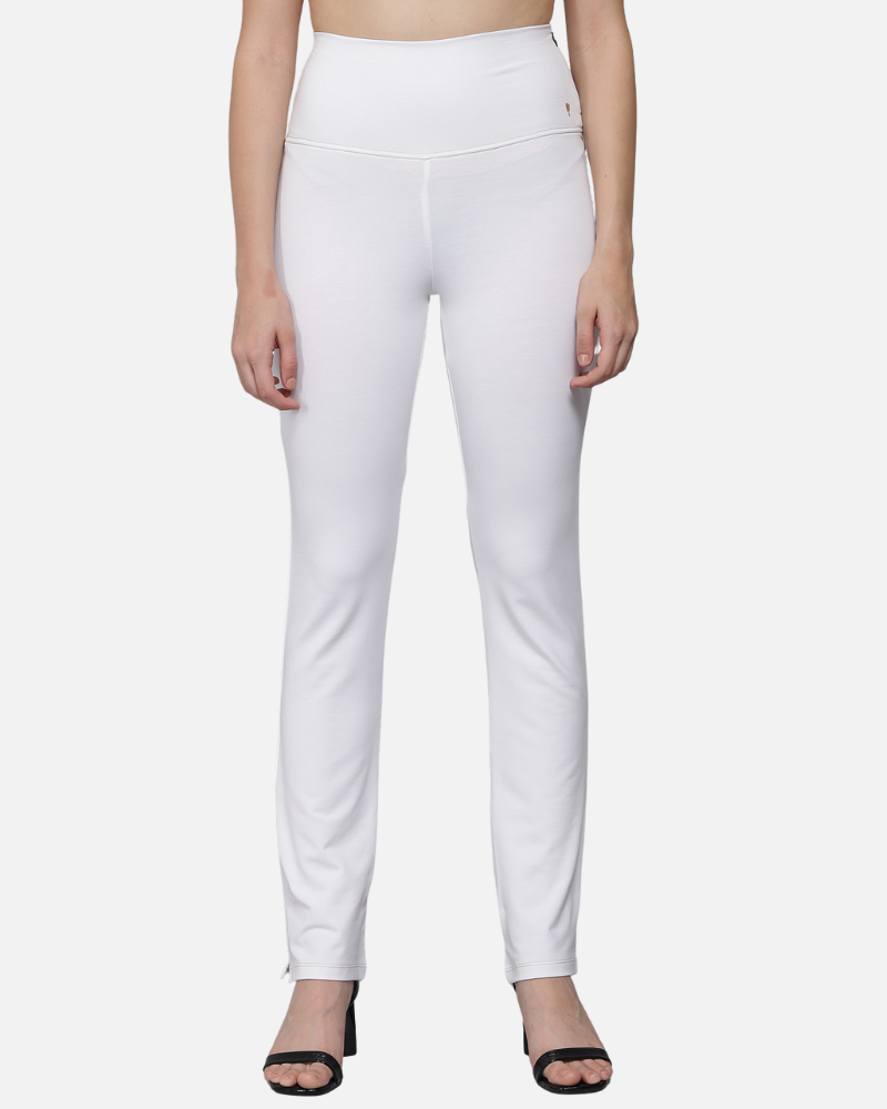 White Stretch Narrow Fit Pants