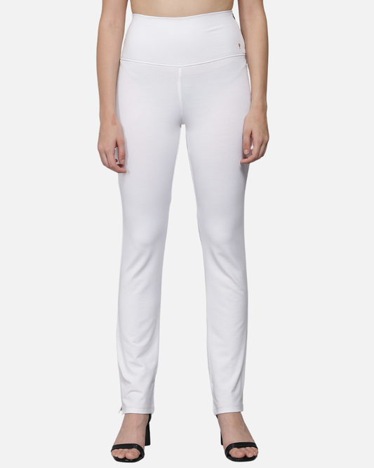 White Stretch Narrow Fit Pants