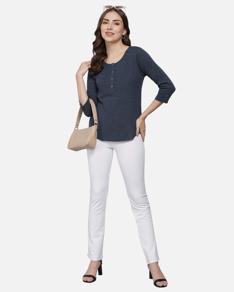 White Stretch Narrow Fit Pants