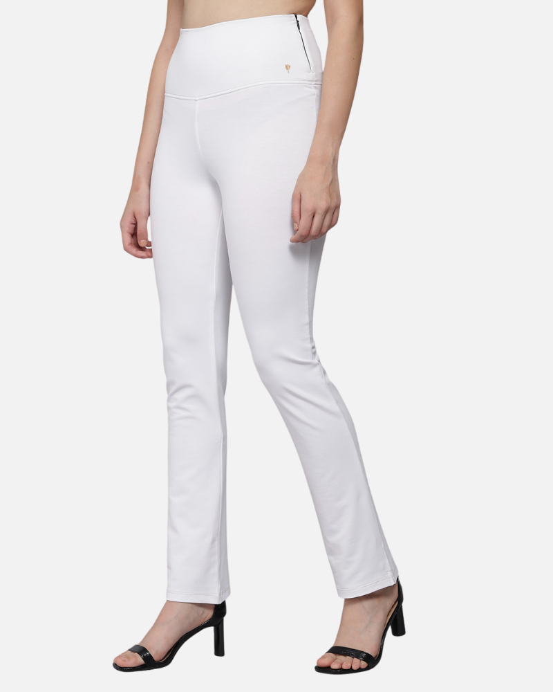 White Stretch Narrow Fit Pants