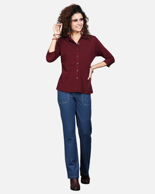Wine Stretch Shirt