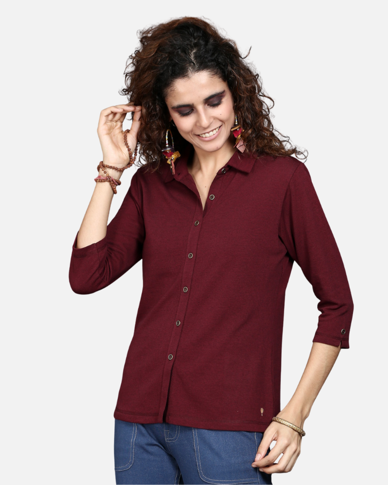 Wine Stretch Shirt