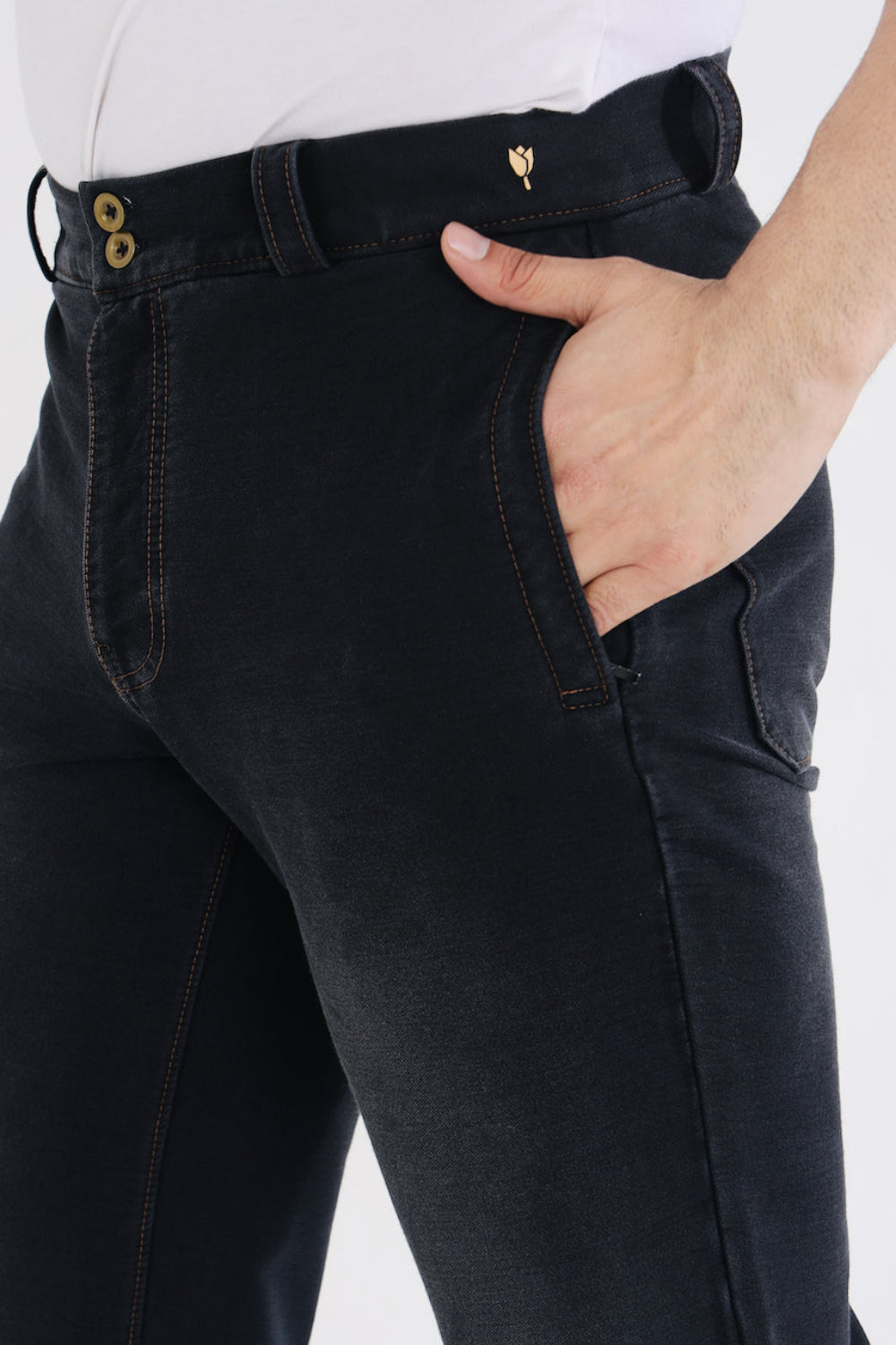Men’s Charcoal Black Stretch Denim Jeans