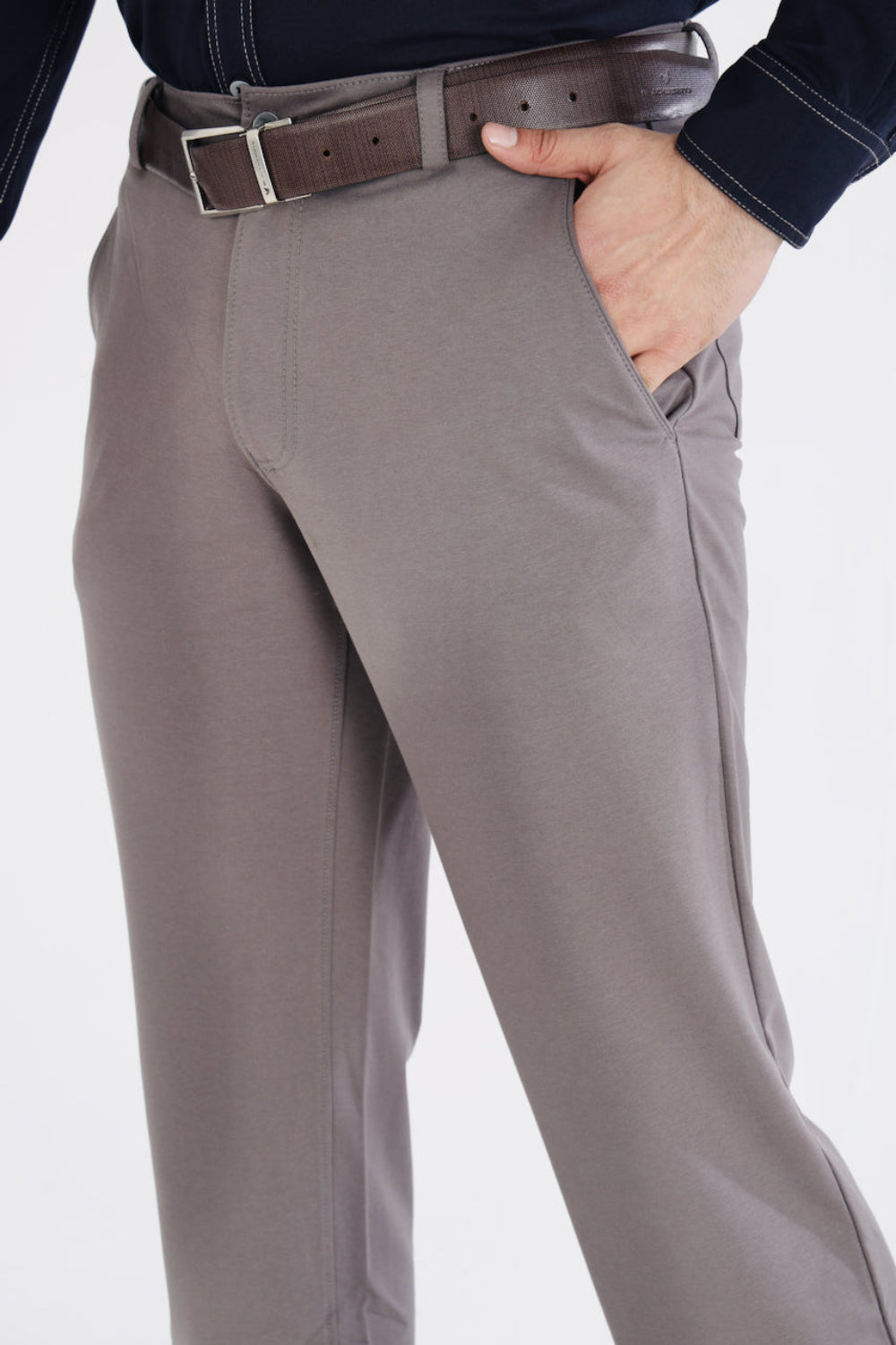 Men’s Dark Grey Stretch Cotton Rich Golf Formal Pants