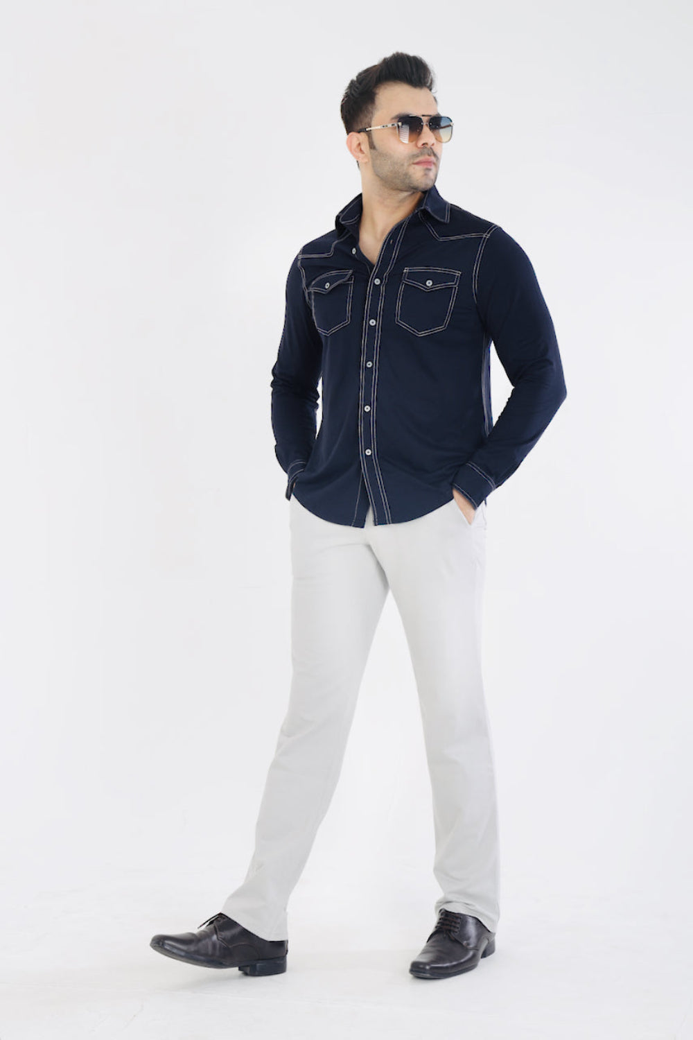 Men’s Silver Grey Stretch Golf Pants