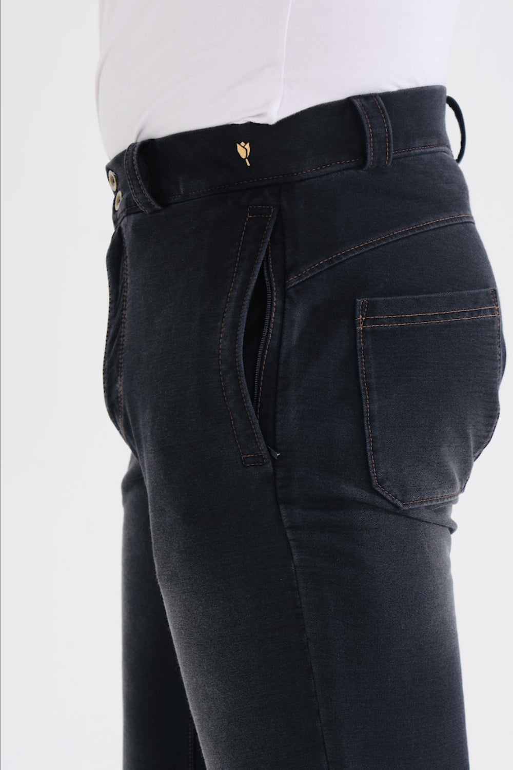 Men’s Charcoal Black Stretch Denim Jeans