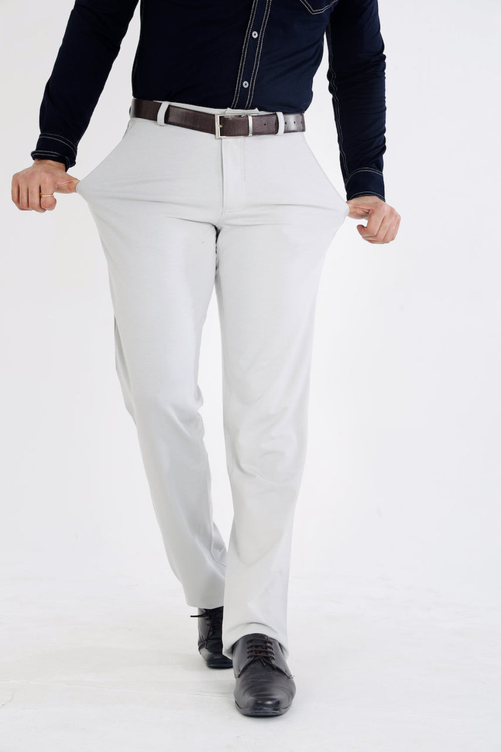 Men’s Silver Grey Stretch Golf Pants