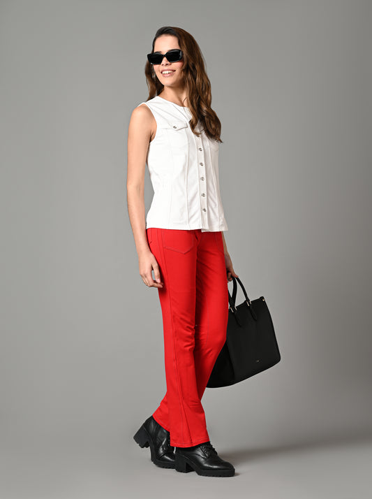 Off White Sleeveless Stretch Top Jacket