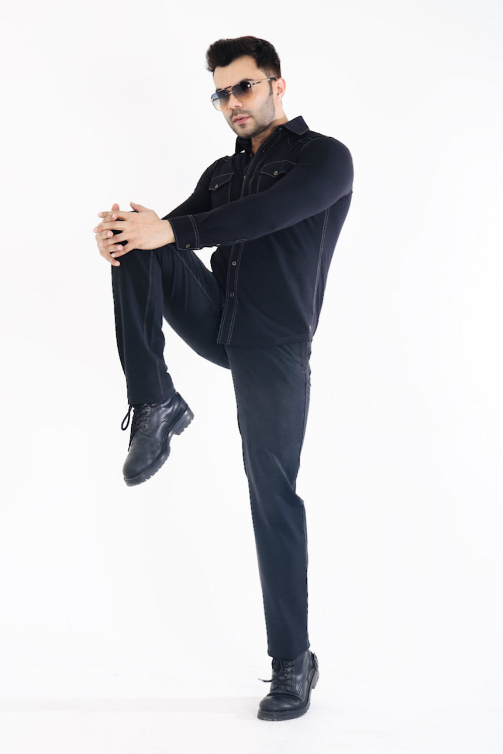 Men’s Charcoal Black Stretch Denim Jeans