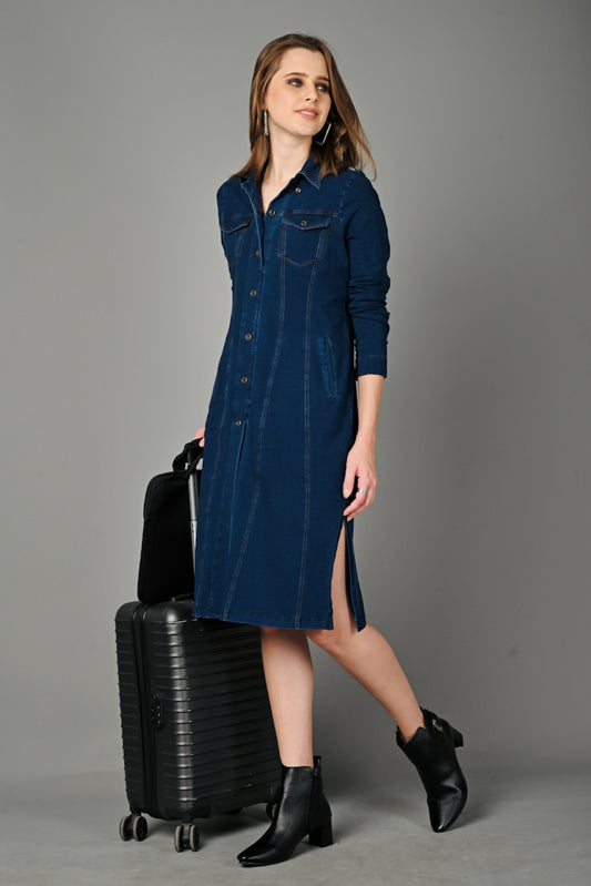 Denim Indigo Stretch Classic Stitch Dress